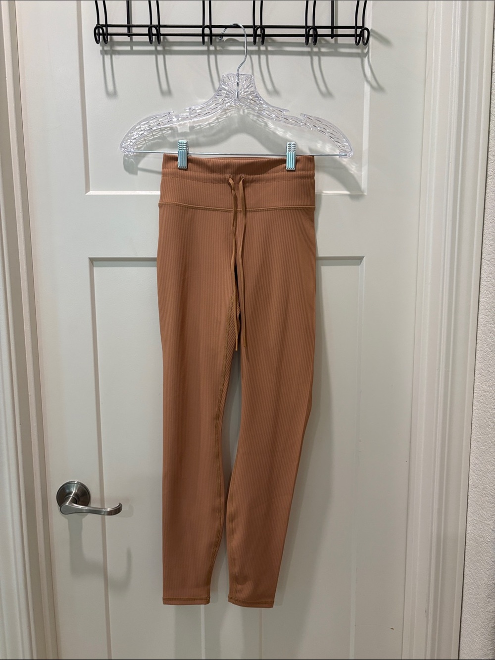 Fabletics Ribbed High-Waist Leggings in Camel